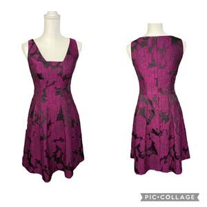 Lauren Ralph Lauren Womens Floral Sleeveless Purple Black Dress Size 2 - EUC